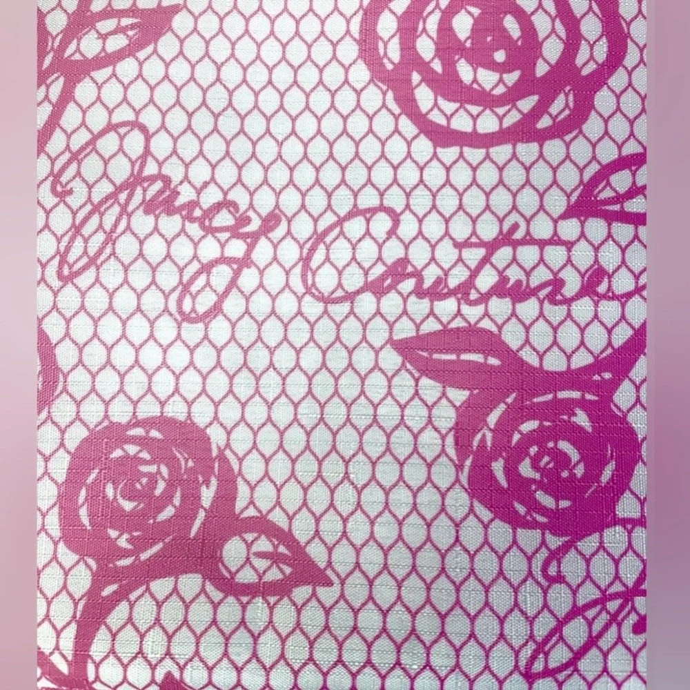 13-pc Juicy Couture Pink White Lacey Roses Shower Curtain 70x72 Hooks JC NEW NWT